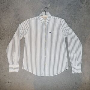 Vintage Hollister Y2K Striped Button Down Cotton Shirt Casual Summer‎ Top Large